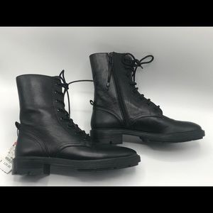 NWT Zara Woman Flat Leather Ankle Boots